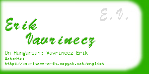 erik vavrinecz business card